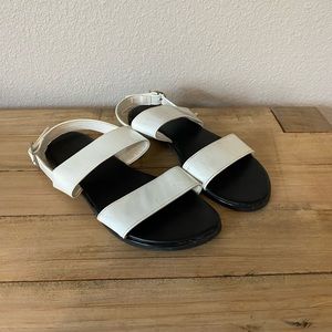 White Double Strap Sandals